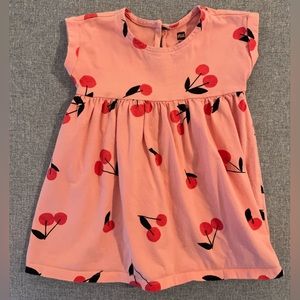 Tea Collection cotton dress with cherries, size 18-24 months.